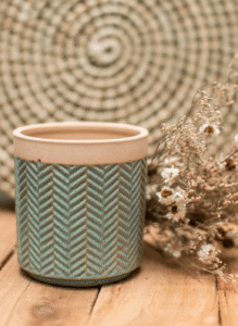 Maceta de cerámica borde de gress