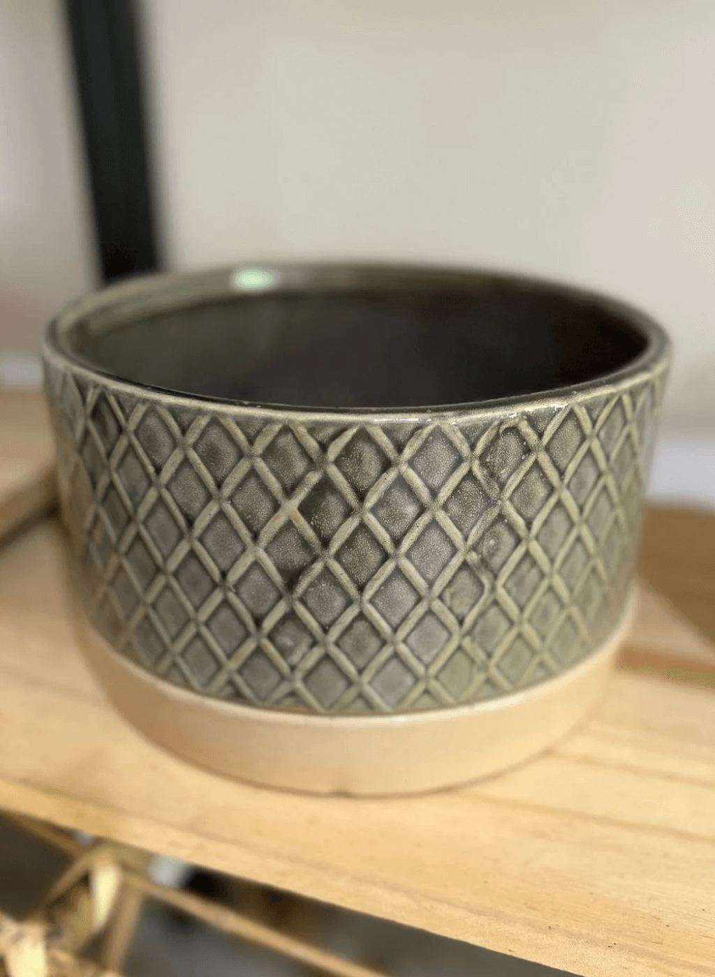 Maceta de cerámica con plato 23x10