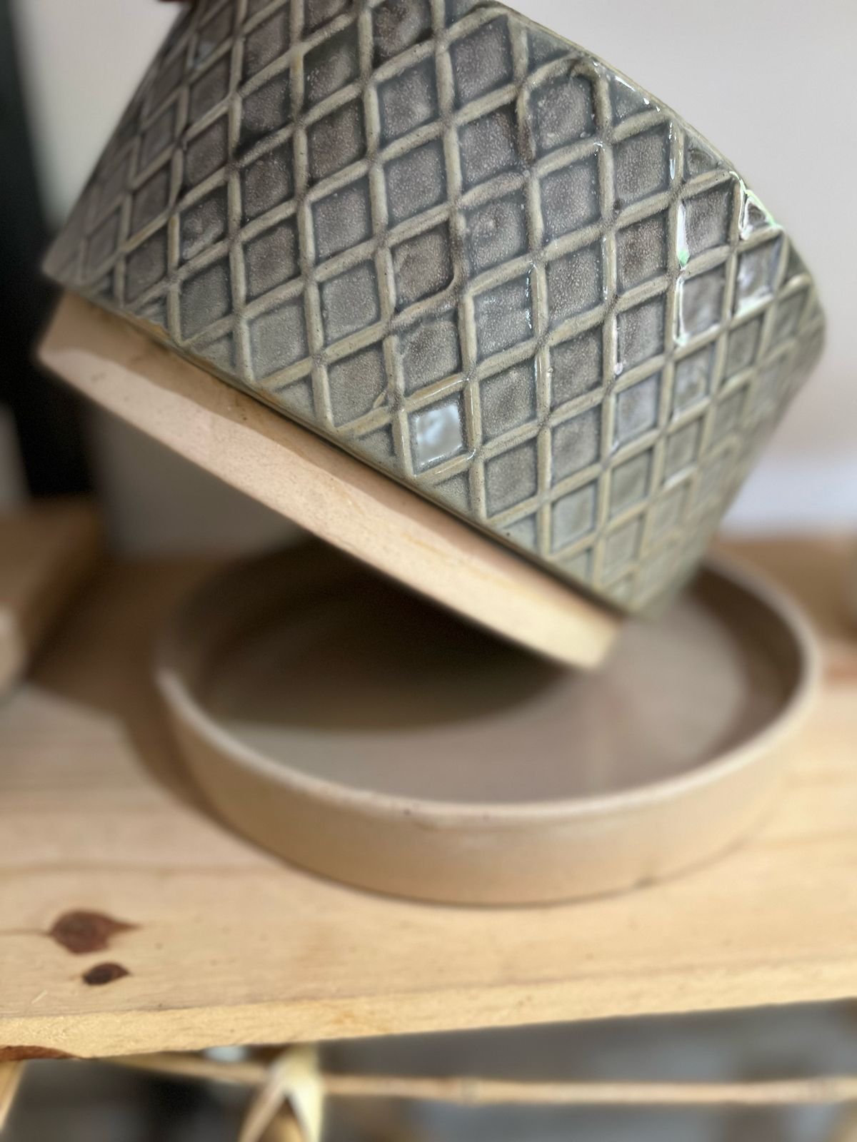 Maceta de cerámica con plato 23x10 - Image 2