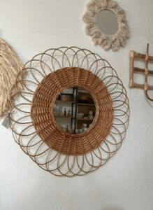 Espejo marco de mimbre Timón chico