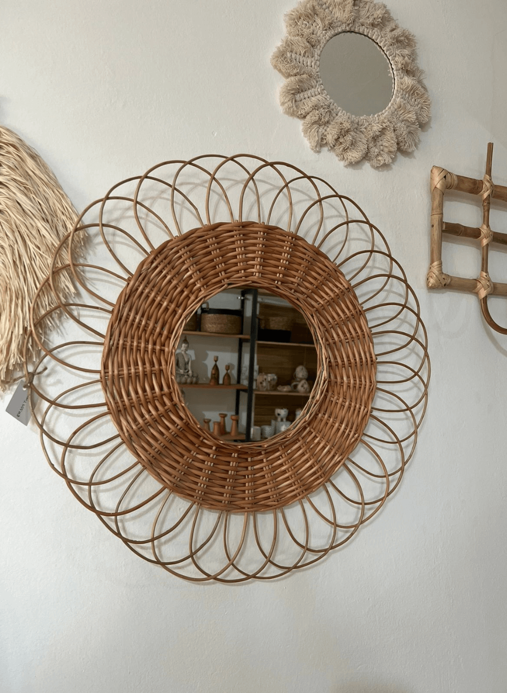Espejo marco de mimbre Timón chico