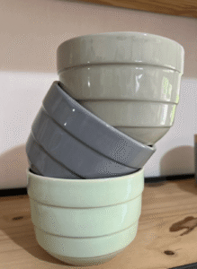 Maceta de cerámica Bowl rayado