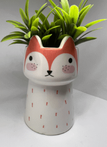 Maceta animalito de cerámica zorro