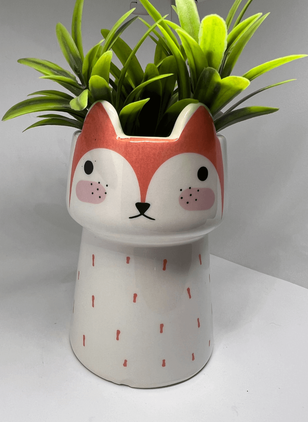 Maceta animalito de cerámica zorro