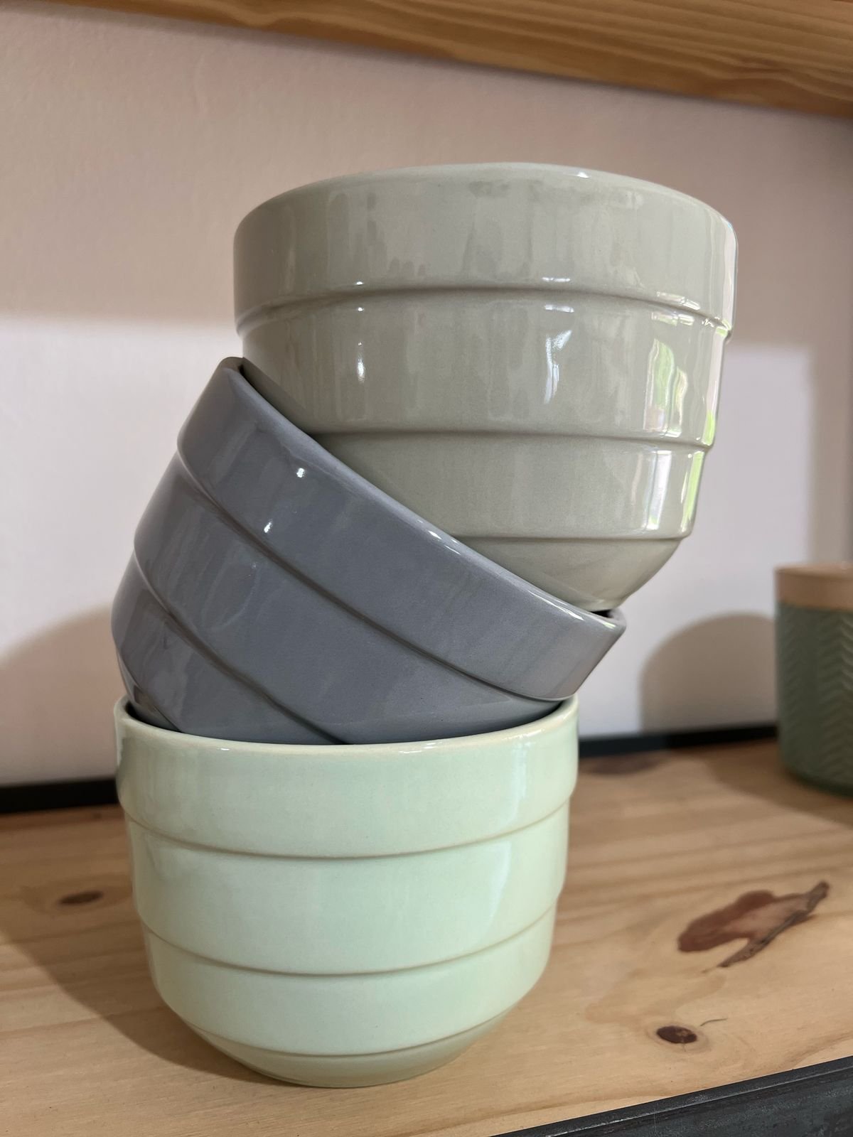 Maceta de cerámica Bowl rayado - Image 2