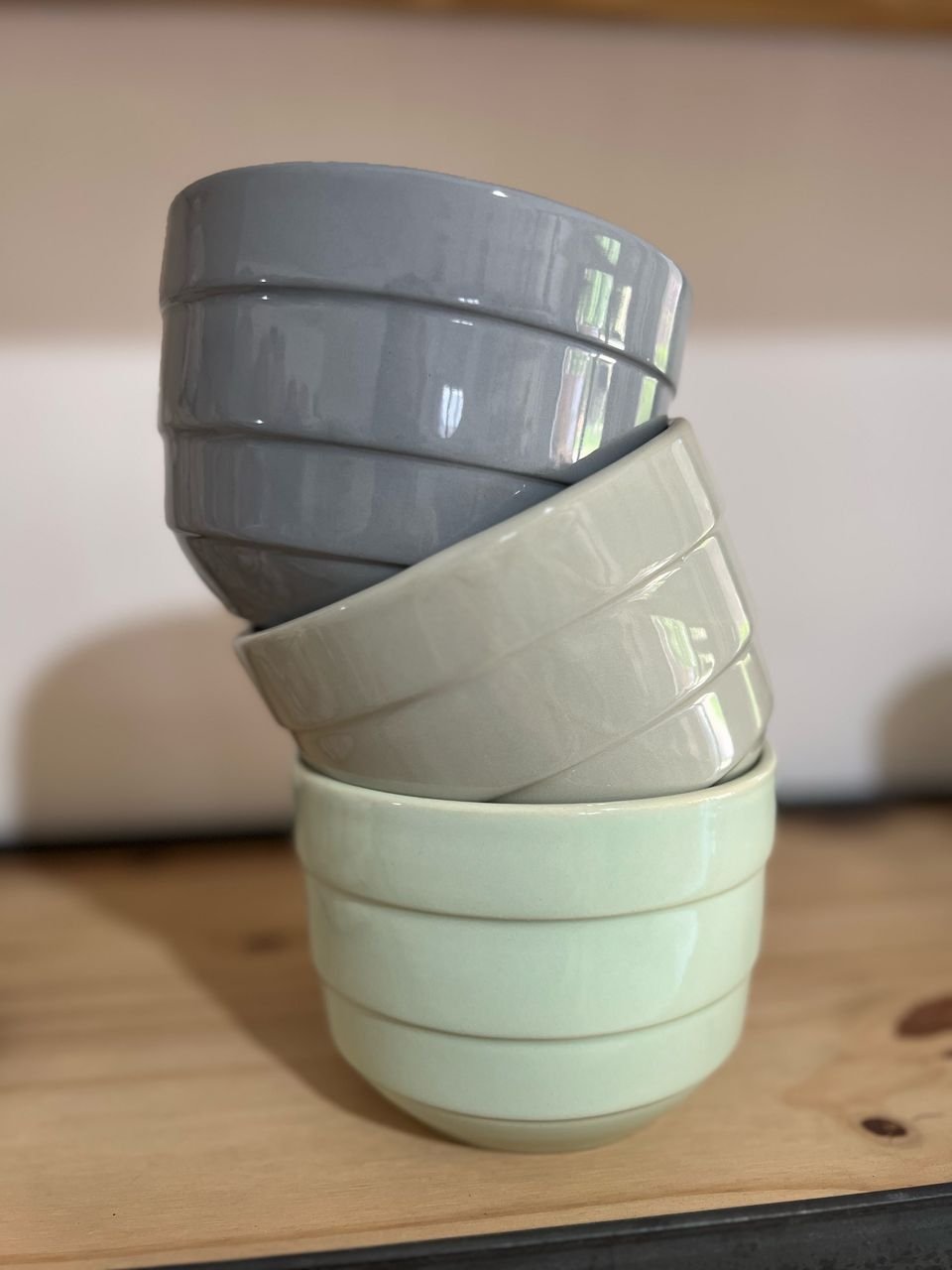 Maceta de cerámica Bowl rayado - Image 4