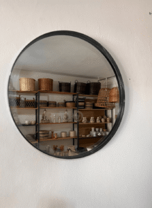 Espejo con marco de hierro 60cm.