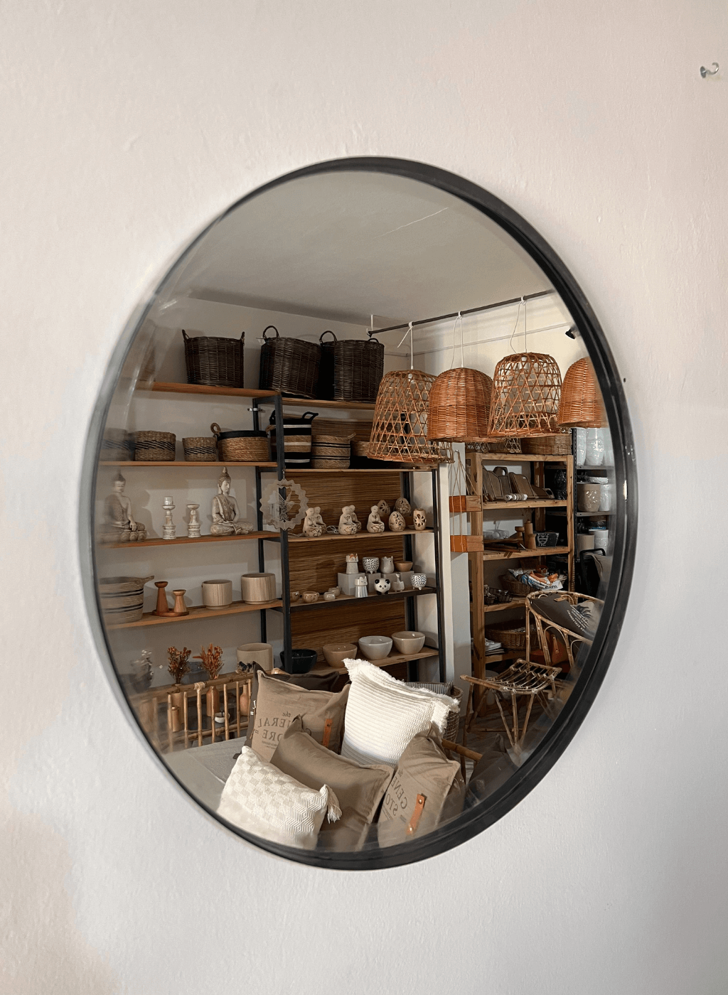 Espejo con marco de hierro 70cm