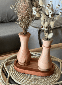 Floreros de madera Duo reyes