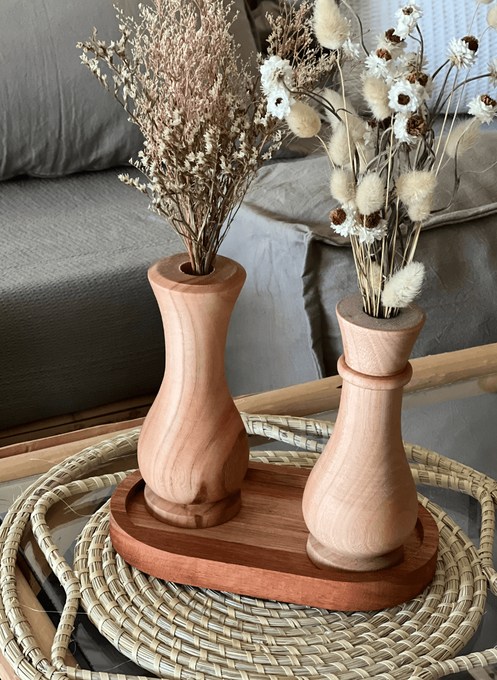 Floreros de madera Duo reyes