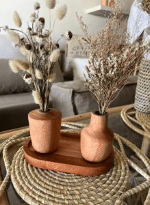 Mini floreros de madera