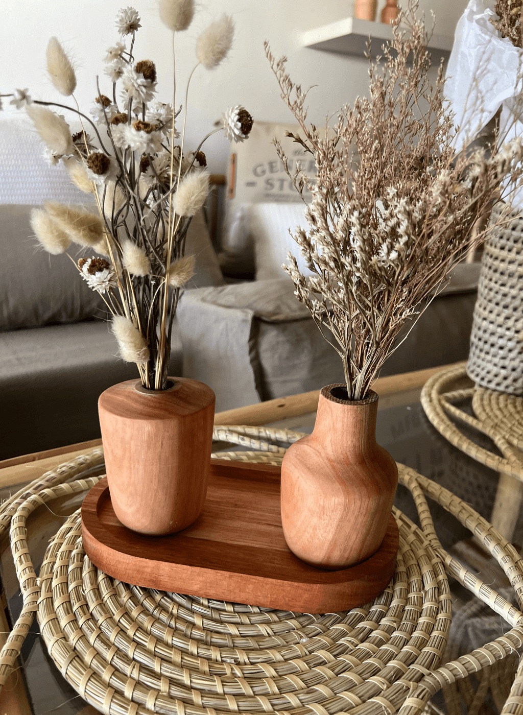 Mini floreros de madera