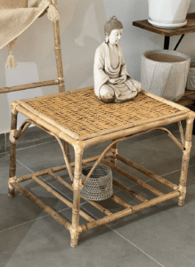 Mesa ratona rectangular de caña